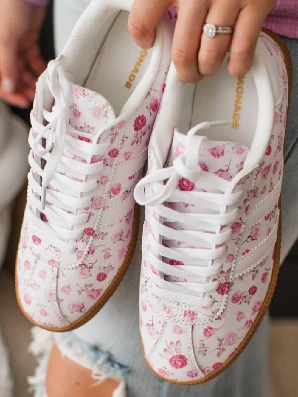Pink Floral Sneakers Love Shack Fancy Vibes Womens Size 6 7 8 10 New in Box